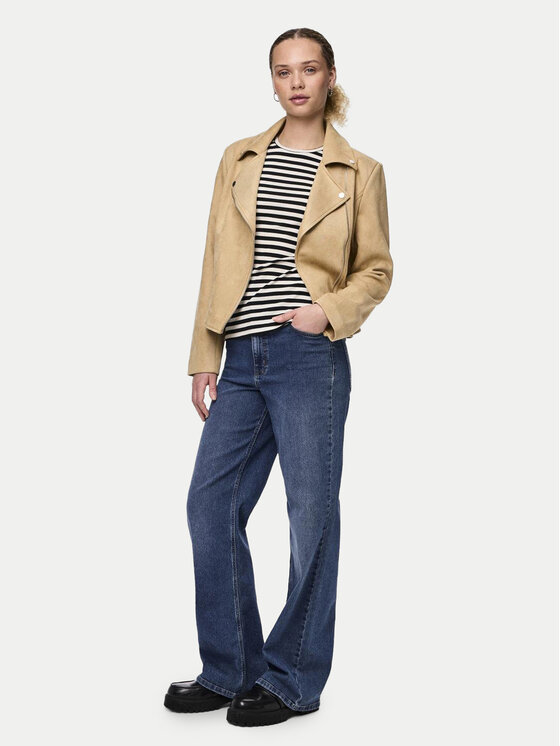 Pieces Pieces Jakna od imitacije kože Beminda 17134838 Bež Regular Fit