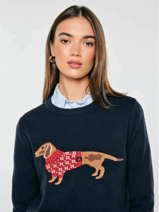 BIG STAR BIG STAR Sweter KAJKA Granatowy Basic Fit