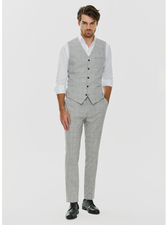 Pako Lorente Pako Lorente Kamizelka P24SF-8G-002 Szary Slim Fit