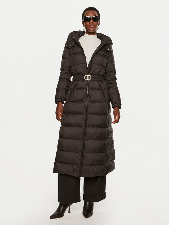 TWINSET TWINSET Vatovaná bunda 242TP2183 Čierna Regular Fit