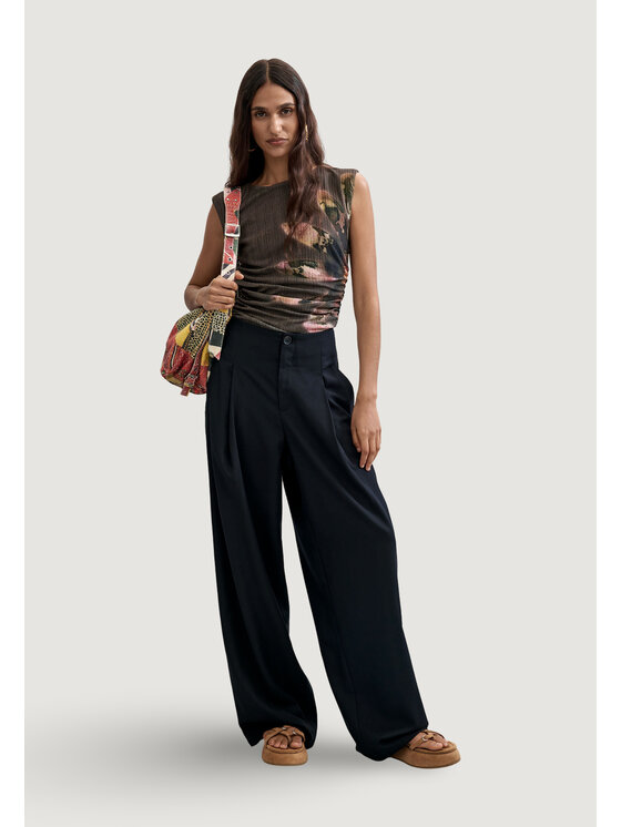 Desigual Desigual Chinosy PANT_LUCIA Czarny Casual Fit