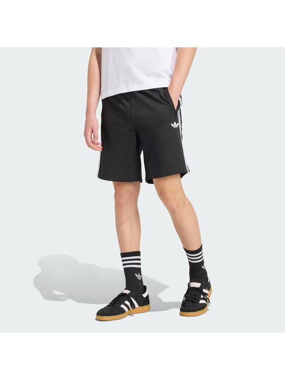 adidas adidas Szorty materiałowe Firebird Czarny Regular Fit