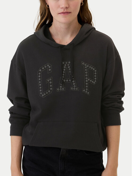 Gap Gap Majica dugih rukava 541904-02 Crna Relaxed Fit