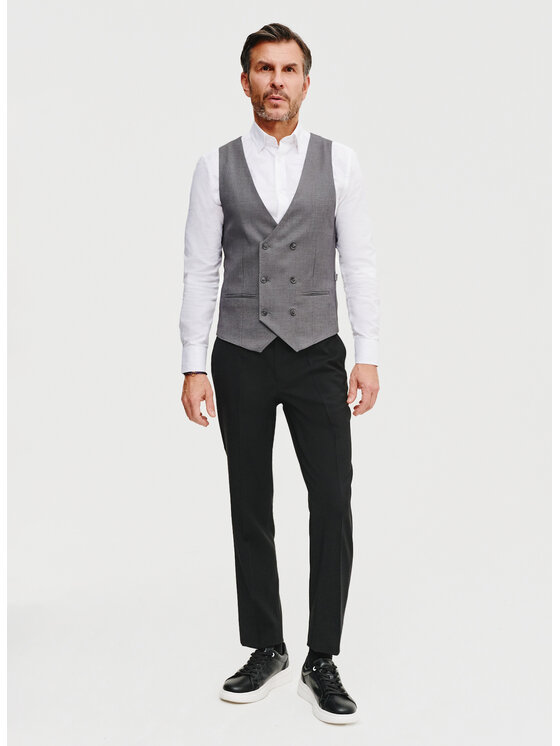 Pako Lorente Pako Lorente Kamizelka garniturowa P25SF-8X-002 Szary Slim Fit