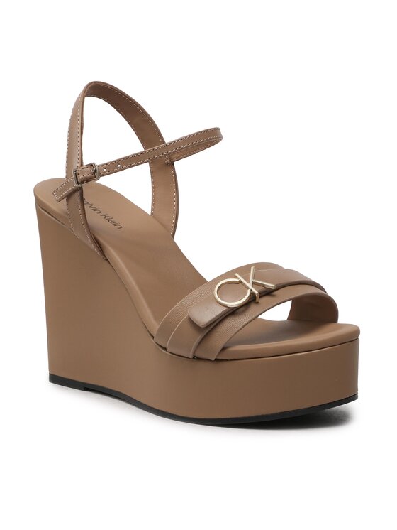 Calvin Klein Calvin Klein Sandali Wedge 70Hh W/Hw HW0HW01485 Bež