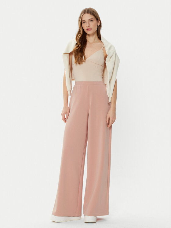 Guess Guess Kalhoty z materiálu V4YB07 KCAY2 Růžová Regular Fit
