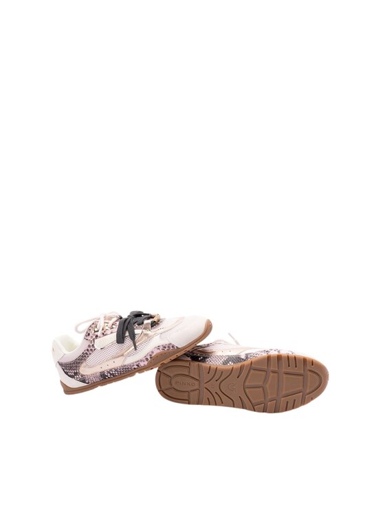 PINKO PINKO Sneakersy Sneakers stampa pitone con lacci doppi Różowy