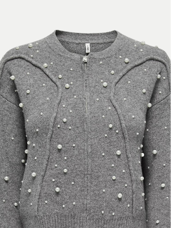 ONLY ONLY Pletena jopica Franka 15334886 Siva Oversize