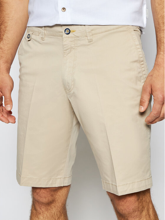 Bugatti Bugatti Pantaloncini di tessuto 4979 76441 Beige Regular Fit