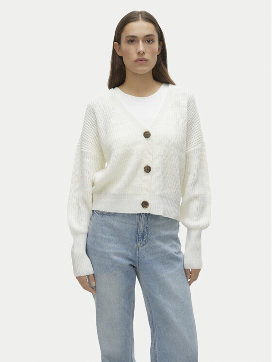 Vero Moda Vero Moda Kardigan Lea 10249632 Biały Regular Fit
