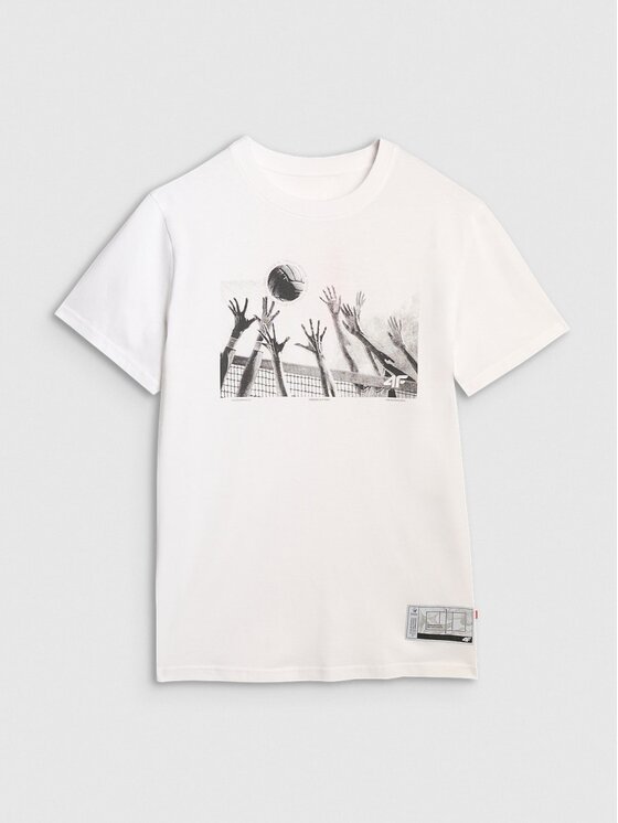 4F 4F Maglietta da nuoto 4FRAW25TTSHM3319-10S Bianco Regular Fit