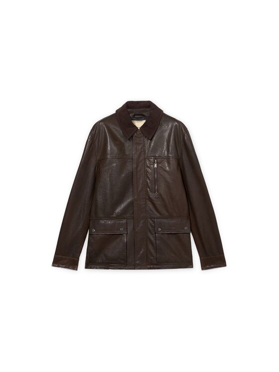 Trussardi Trussardi Kurtka skórzana R309M000043N032 Brązowy Regular Fit