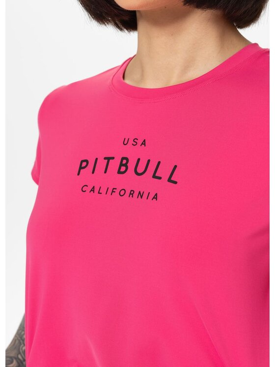 PITBULL PITBULL T-Shirt Koszulka sportowa damska AVENIDA XL Różowy Regular Fit