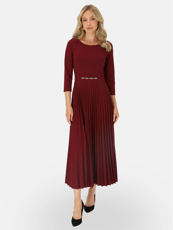 L’AF L’AF Sukienka dzianinowa Celine Bordowy Regular Fit