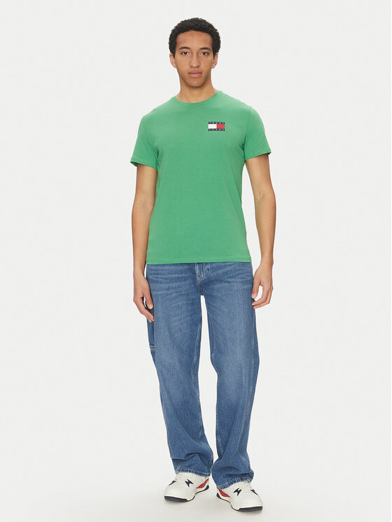 Tommy Jeans Tommy Jeans T-shirt Essential DM0DM20740 Zelena Slim Fit