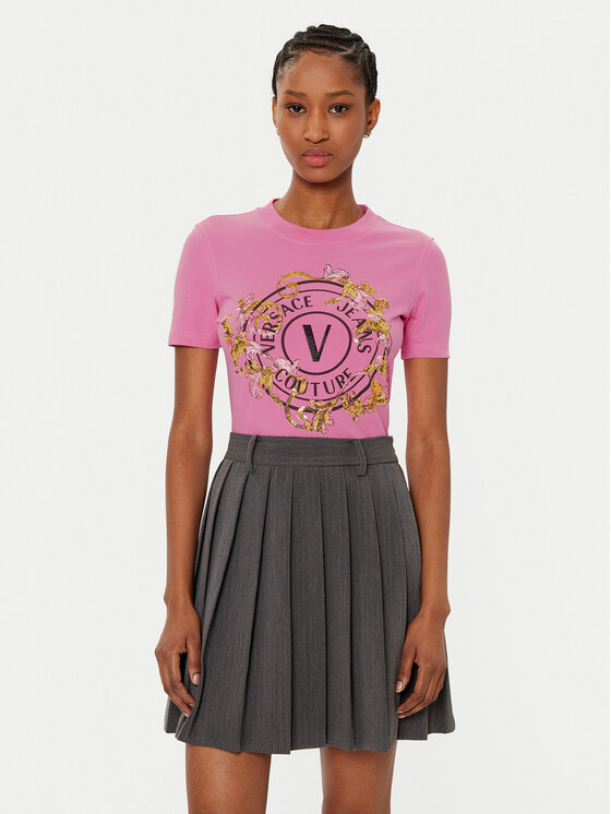 Versace Jeans Couture Versace Jeans Couture Tričko 78HAHC01 Ružová Regular Fit
