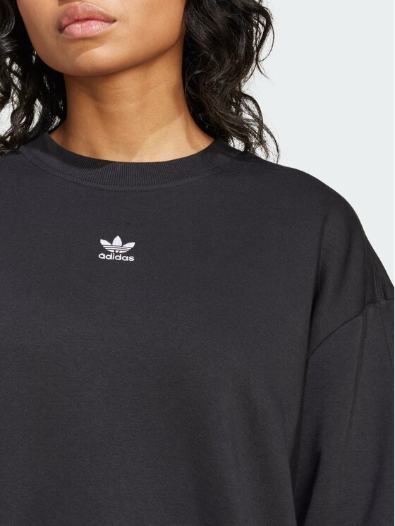 adidas adidas Bluza Essentials Fleece Long Oversized Crew Czarny Oversize