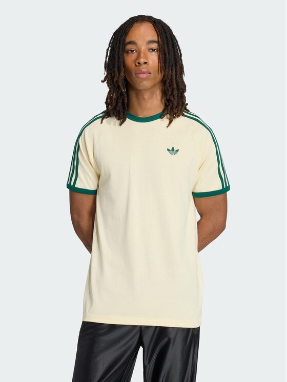 adidas adidas T-Shirt 3-Stripes Żółty Regular Fit