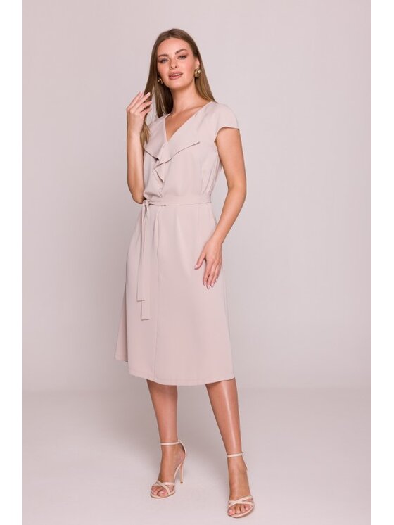 Stylove Stylove Sukienka codzienna S411 Beżowy A-Line Fit
