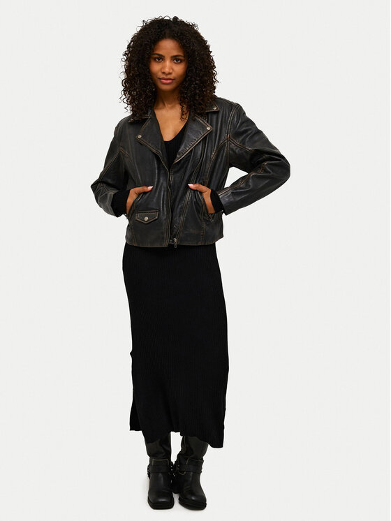 Kaffe Kaffe Lederjacke Jane 10508826 Schwarz Regular Fit