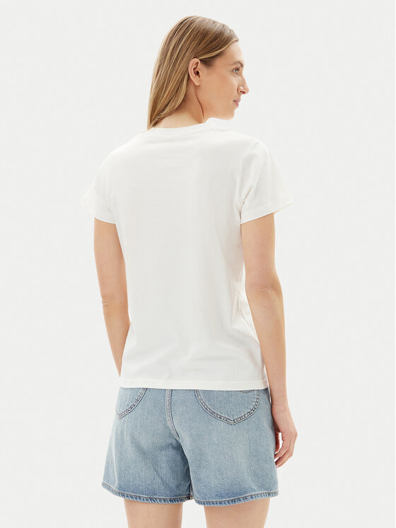 Lee Lee T-Shirt Small Logo 112363635 Biały Regular Fit