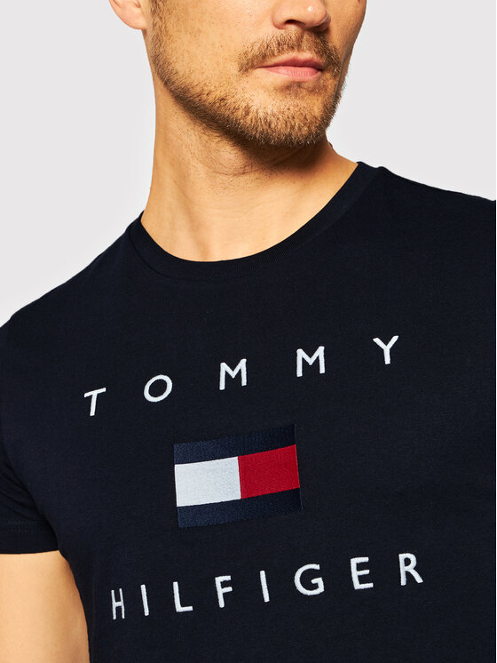 Tommy Hilfiger T shirt Flag MW0MW14313 Bleu marine Regular Fit