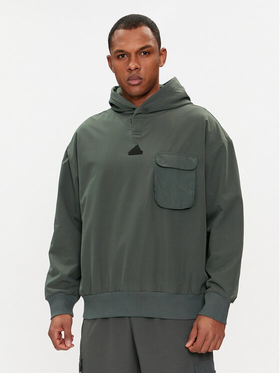 adidas Mikina City Escape IR5182 Zelená Loose Fit