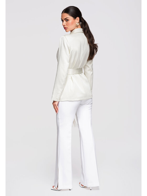 Ombre Ombre Marynarka OW-BLZB-0115 Biały Slim Fit