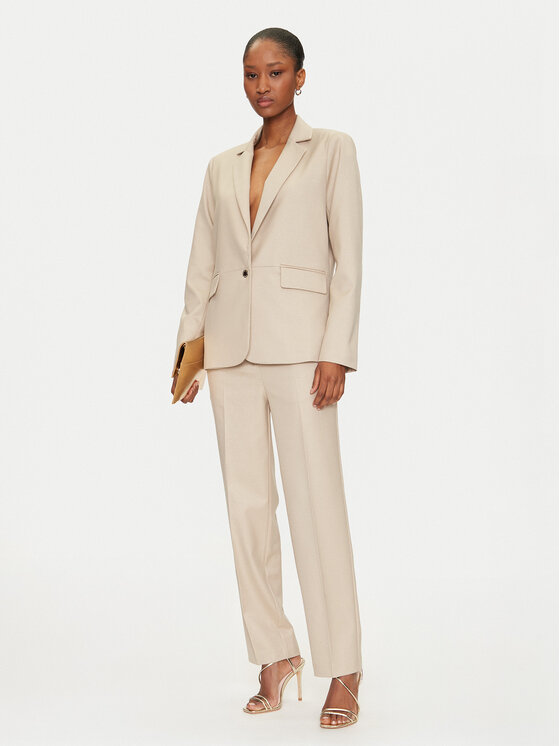 Morgan Morgan Pantaloni di tessuto 251-PLUX.F Beige Straight Fit