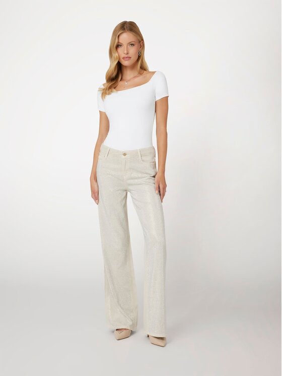 Guess Guess Spodnie materiałowe 166881 Beżowy Slim Fit