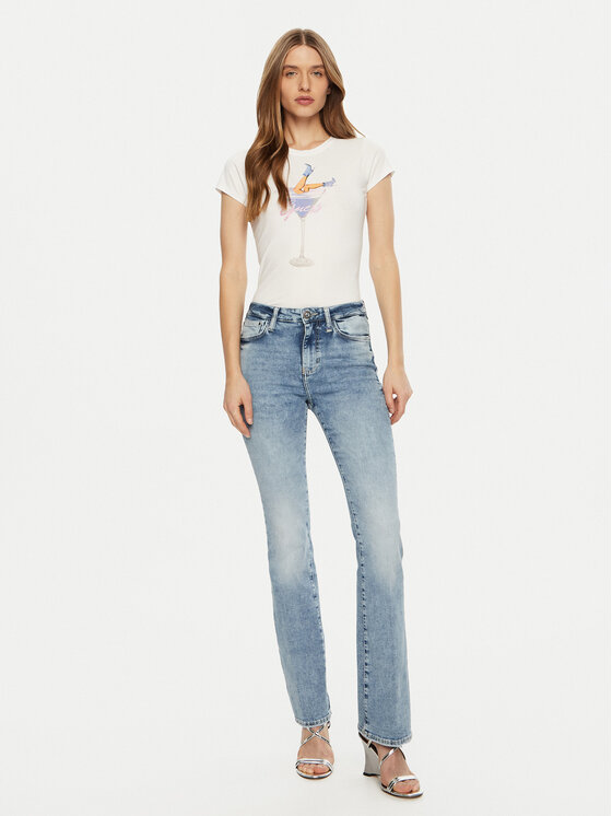 Guess Guess T-krekls W5RI29 KA0Q1 Balts Regular Fit