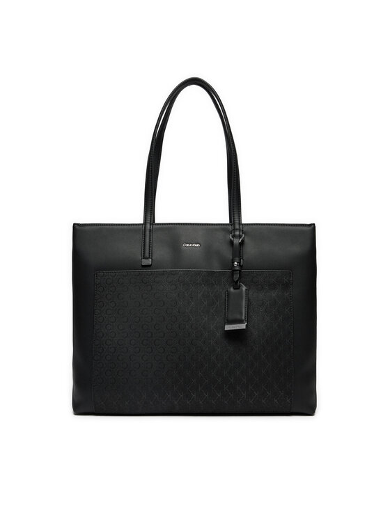 Calvin Klein Kabelka Ck Must Medium Shopper_Mono K60K612774 Čierna