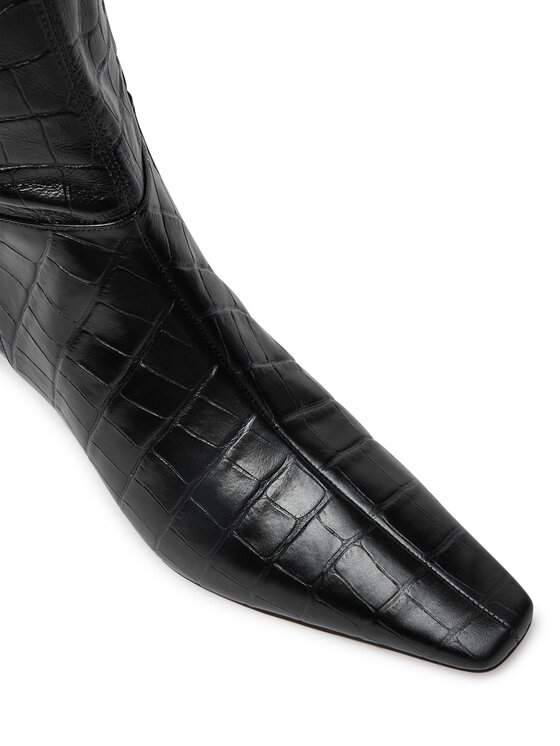 MICHAEL Michael Kors MICHAEL Michael Kors Zābaki Cosmo Crocodile Embossed Leather Boot 40F4CSMB5E Melns