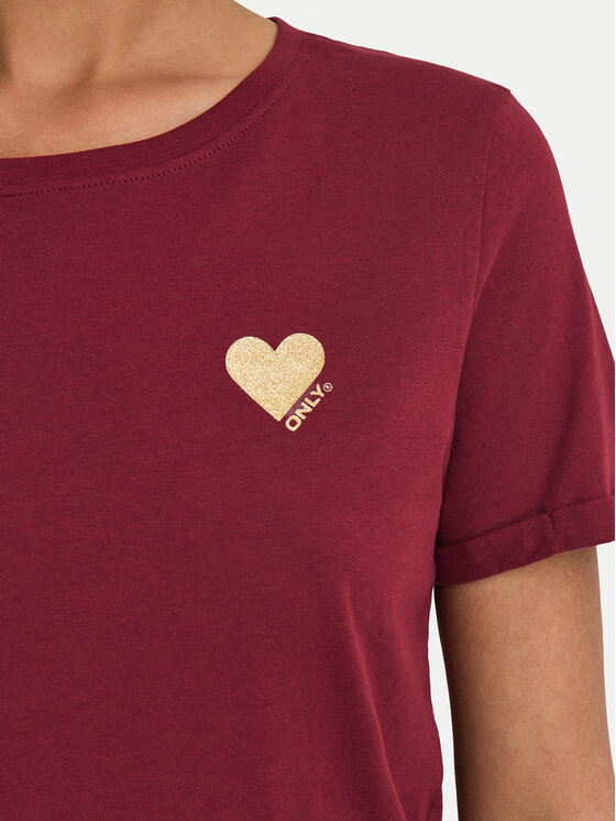 ONLY ONLY Tricou Kita 15244714 Vișiniu Regular Fit
