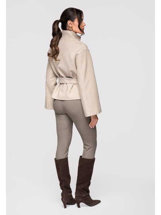 Ombre Ombre Kurtka przejściowa OW-JANP-0130 Beżowy Regular Fit