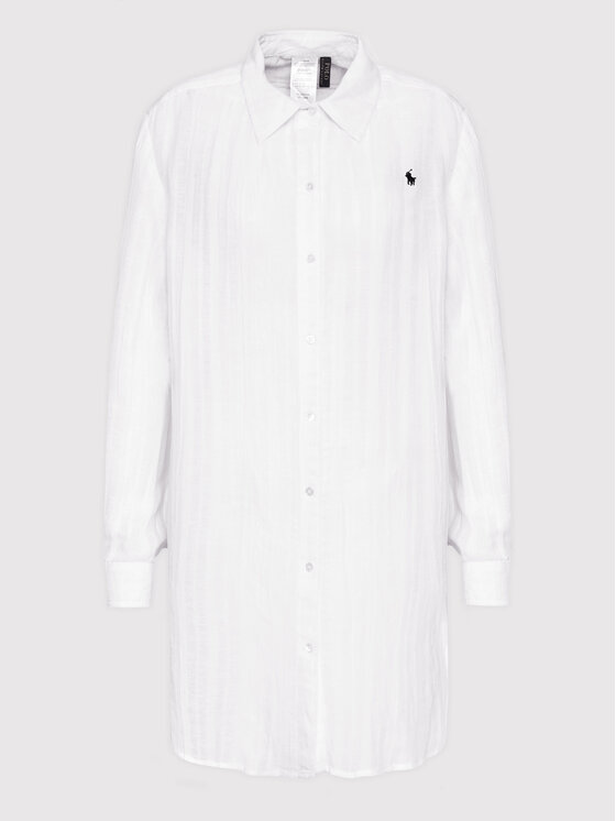 Polo Ralph Lauren Polo Ralph Lauren Φόρεμα παραλίας 21264377 Λευκό Oversize