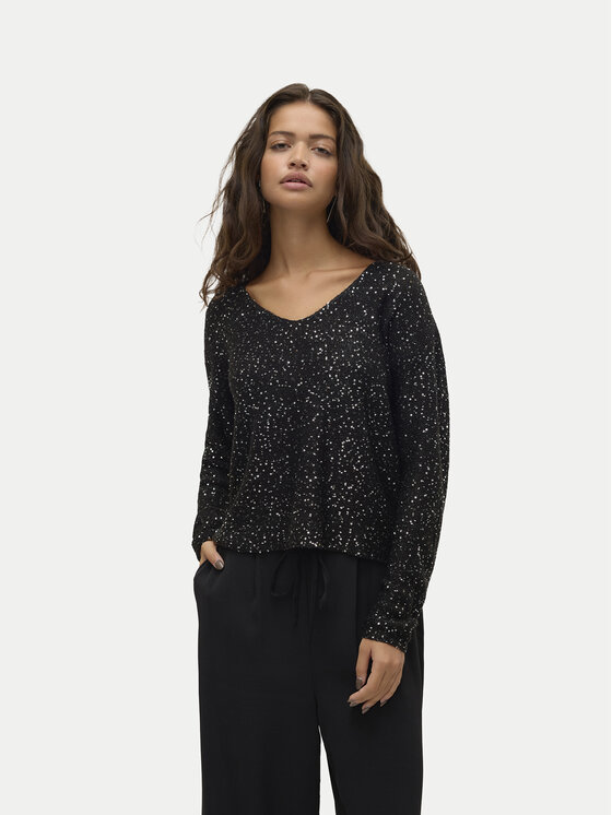 Vero Moda Vero Moda Bluză Leilani 10318223 Negru Loose Fit