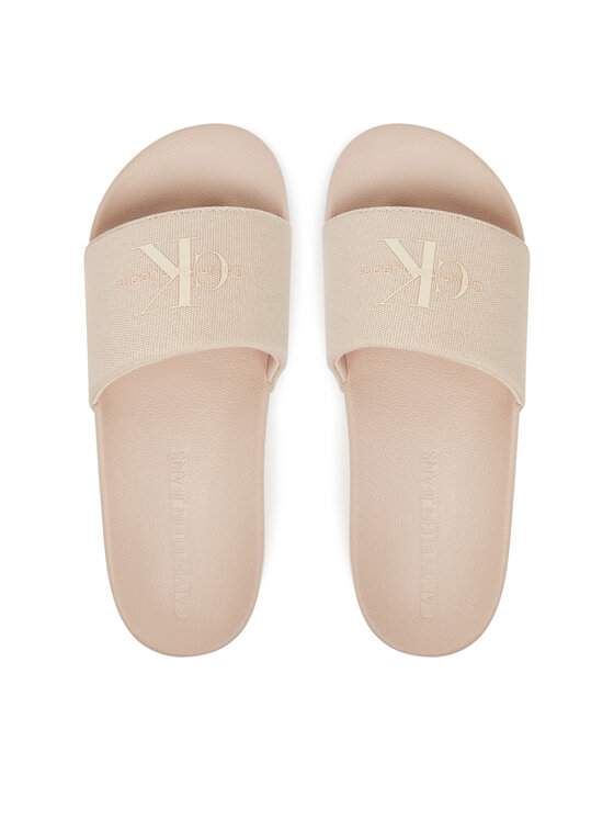 Calvin Klein Jeans Calvin Klein Jeans Klapki Slide Monogram Wn YW0YW01835 Beżowy
