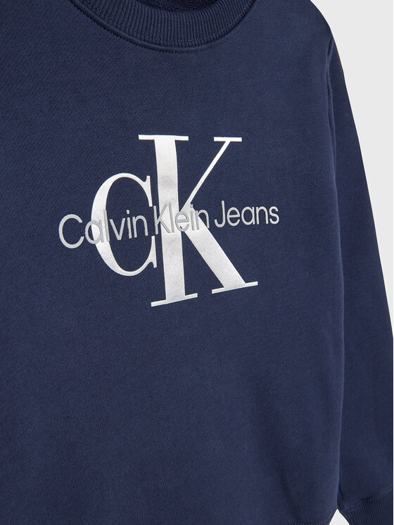 Calvin Klein Jeans Calvin Klein Jeans Pulóver Monogram Logo IU0IU00265 Sötétkék Regular Fit
