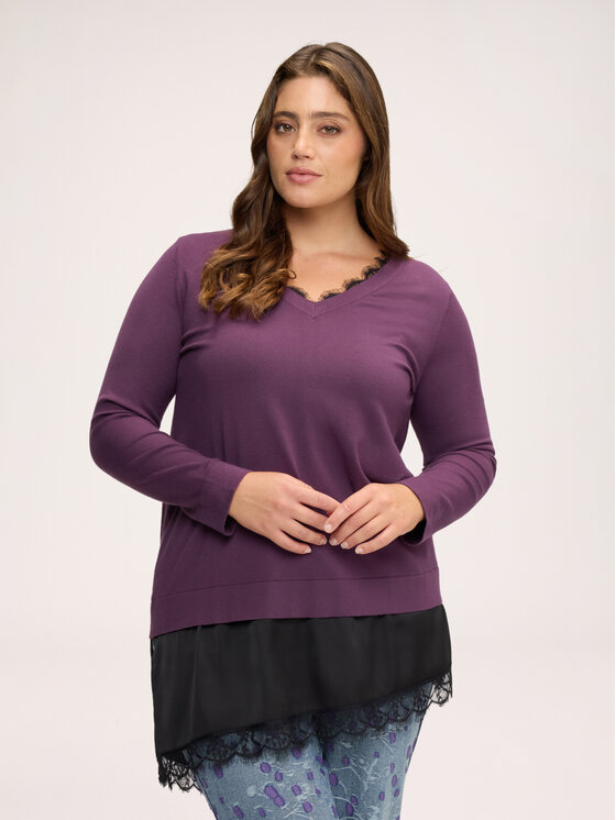 Fiorella Rubino Fiorella Rubino Maglione M347L008630N029 Viola Regular Fit