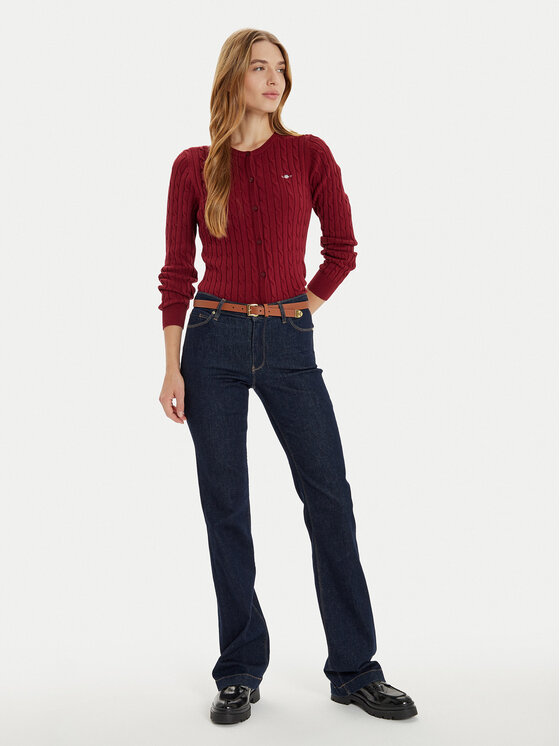 Gant Gant Kardigán 4800103 Piros Slim Fit