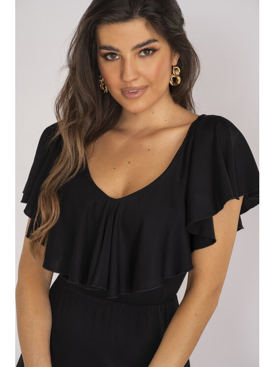 Awama Awama Sukienka letnia A659 Czarny Basic Fit