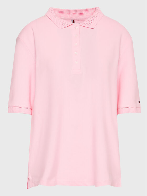 Tommy Hilfiger Tommy Hilfiger Poloshirt Openwork WW0WW37901 Rosa Regular Fit