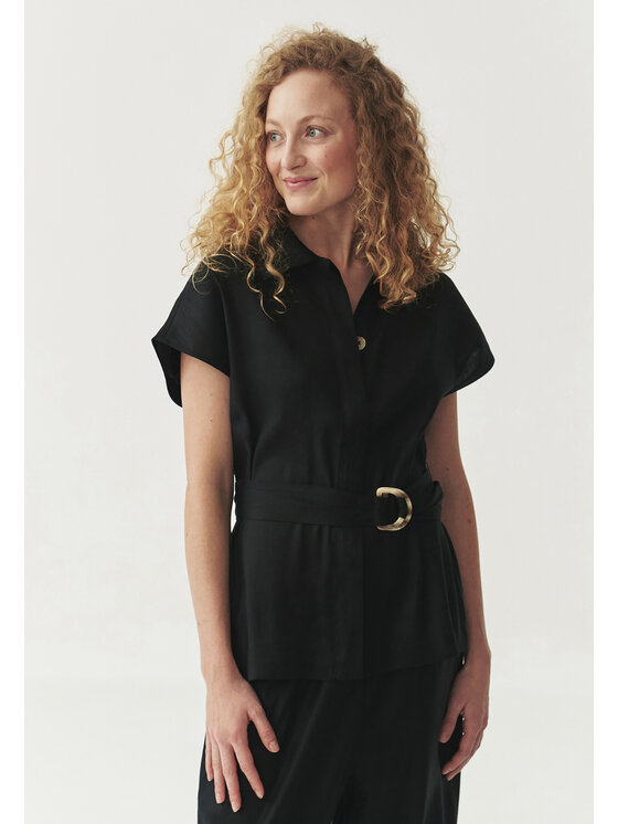 TATUUM TATUUM Kamizelka UMBRIA Czarny Loose Fit