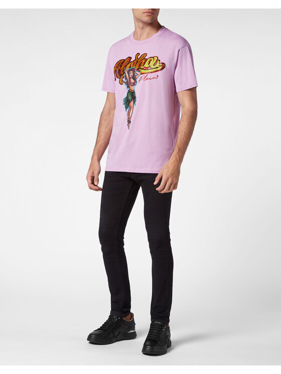 PHILIPP PLEIN PHILIPP PLEIN T-Shirt 1053 Fialová Regular Fit