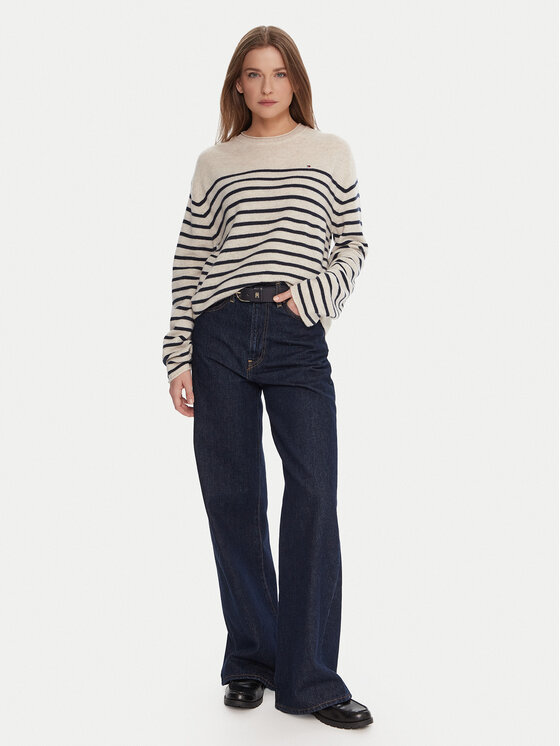 Tommy Hilfiger Tommy Hilfiger Sweater WW0WW46438 Ekru Regular Fit