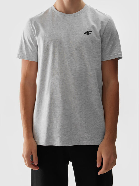 4F 4F T-Shirt 4FWSS24TTSHM1154-27M Szary Regular Fit
