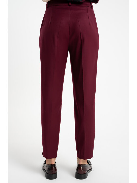 CLICK CLICK Společenské kalhoty 30-445 Bordó Classic Fit