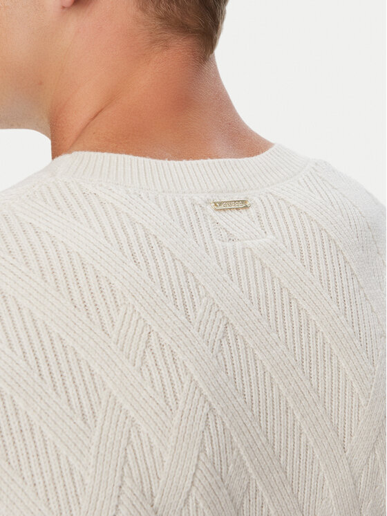 Guess Guess Πουλόβερ M6BR49 Z1667 Κρεμ Regular Fit