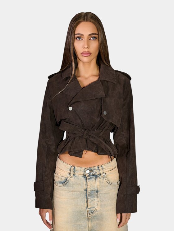 MADE BY SOCIETY MADE BY SOCIETY Kurtka anorak KENZA Jacket - J27558 Brązowy Basic Fit